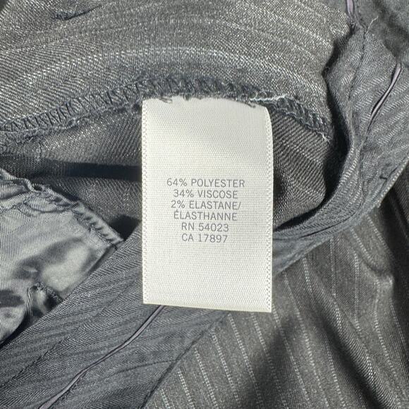 Banana Republic Women’s Pinstripe Flare Trousers Size 10 Gray Wool Blend Pants - Picture 8 of 13